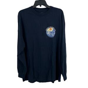 J. Galt Tee Golden Coast Blue Long Sleeve One Size Cotton
